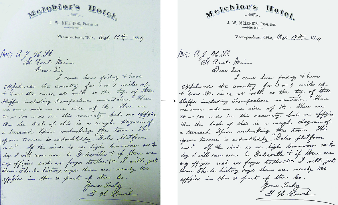 1884 Letter from Lewis to Hill Concerning Trempealeau Platform Mounds
